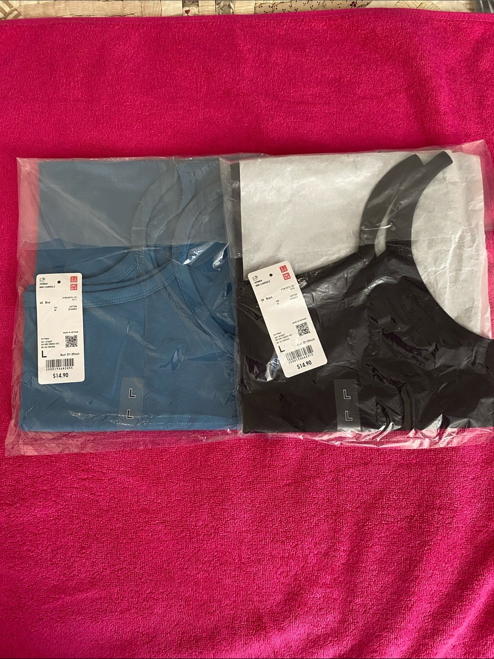 Uniqlo Camisole Set — Blue & Black 2PC